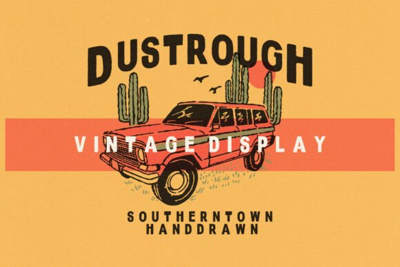 Dustrough Reguler: Vintage Hand-Drawn Typeface for Tactile Branding