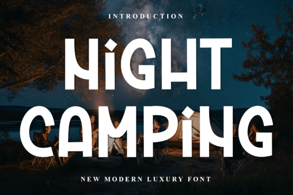 Night Camping Typeface for Festive Branding